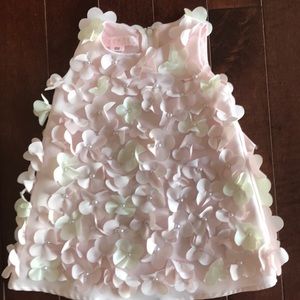 Biscotti dress with flowers and pearls